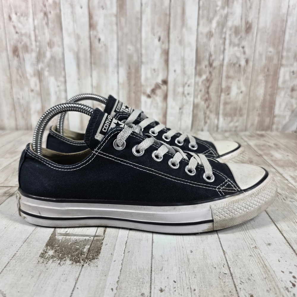 Converse Chuck Taylor All Star Low Top Black Canvas Sneakers Womens 8 Mens 6